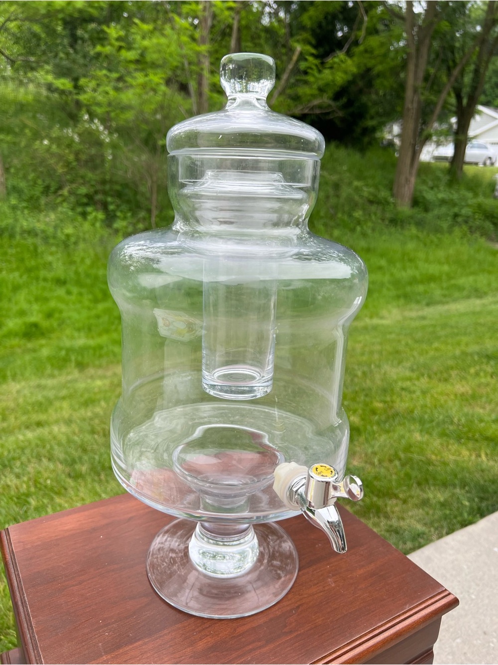 Palais Royale Glass Beverage Dispenser with Ice Chamber